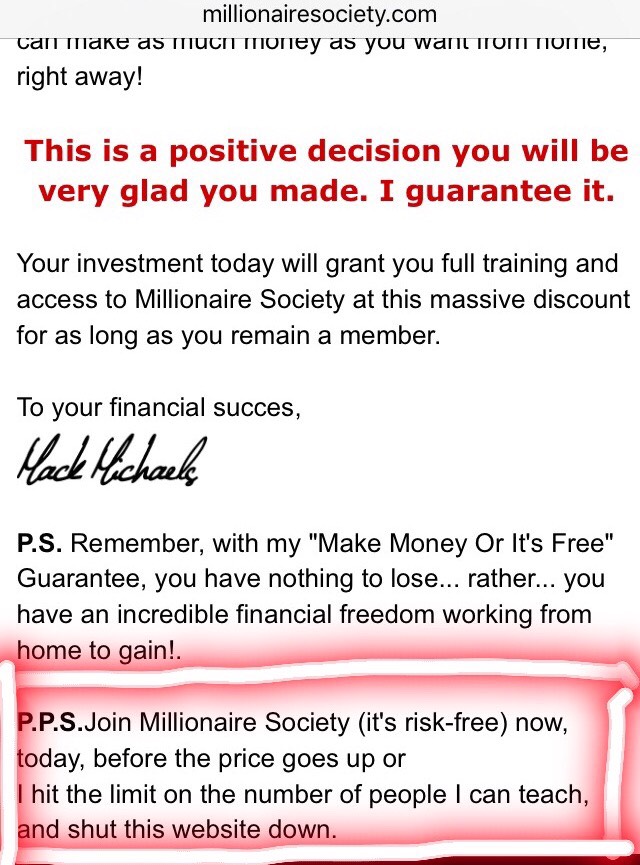 is millionaire society a scam