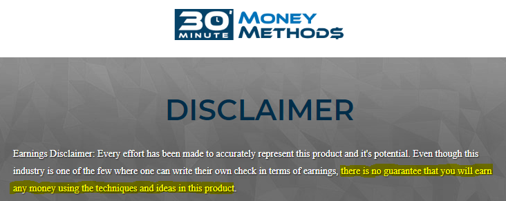 is 30 minute money methods a scam