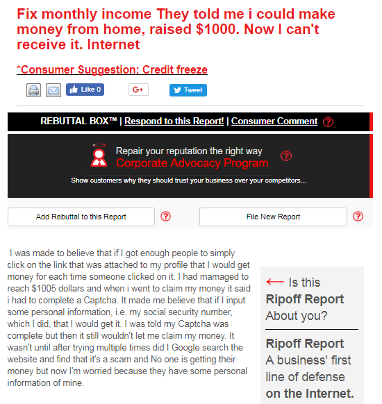 is fix monthly income a scam