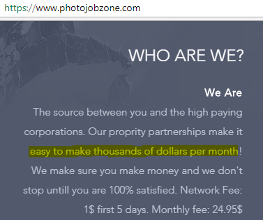 is photo job zone a scam