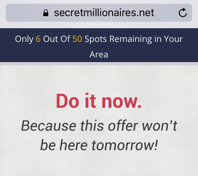 is secret millionaires a scam