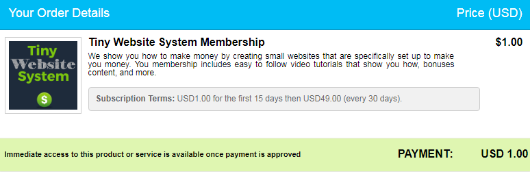 is tiny website system a scam