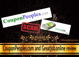 CouponPeoples.com and GreatJob.online scam
