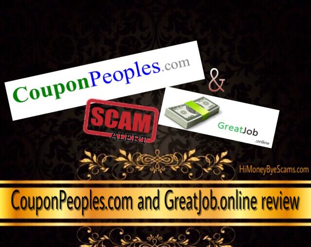 CouponPeoples.com and GreatJob.online scam