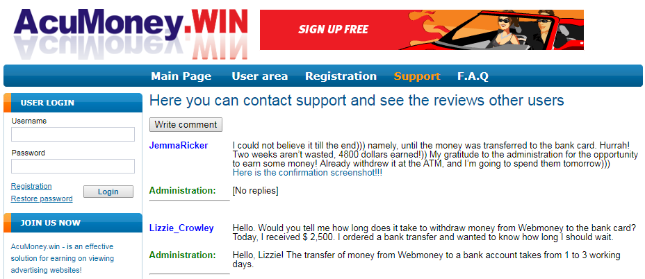 AcuMoney.win and AwyMoney.bid scam