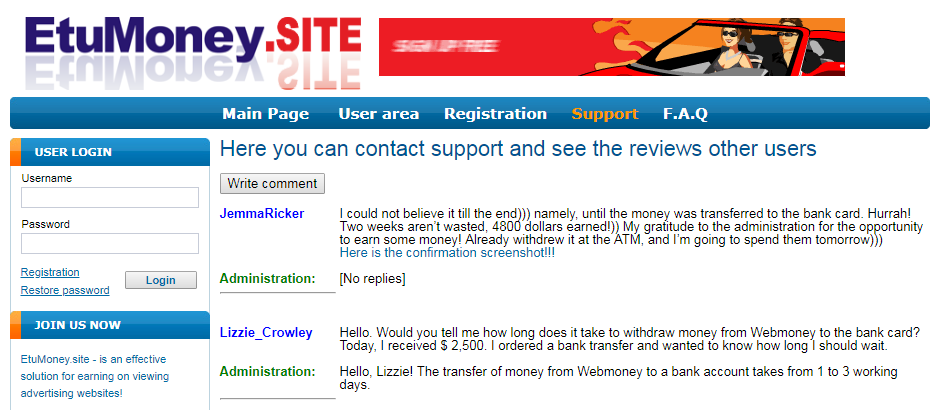 EtuMoney.site and UmaMoney.win scam