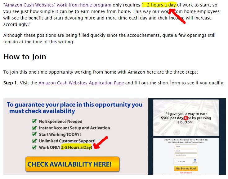 Amazon Cash Websites scam