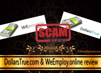 WeEmploy.online and DollarsTrue.com scam