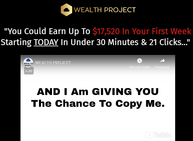 Wealth Project review sales video