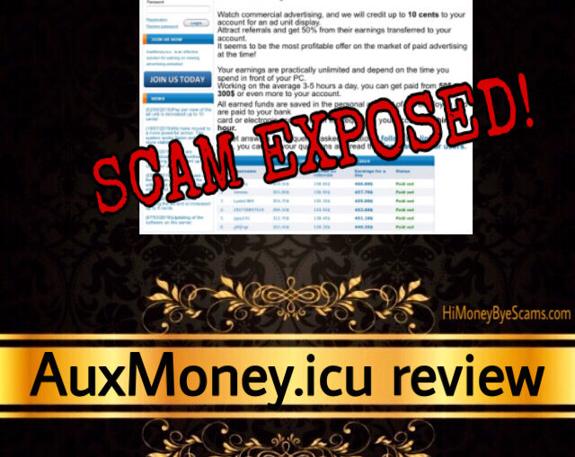 AuxMoney.icu scam review