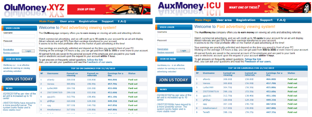 AuxMoney.icu scam site
