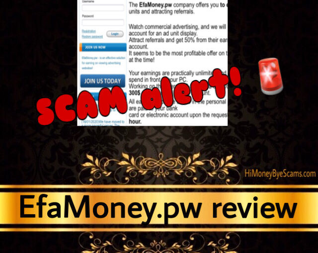 EfaMoney.pw review scam