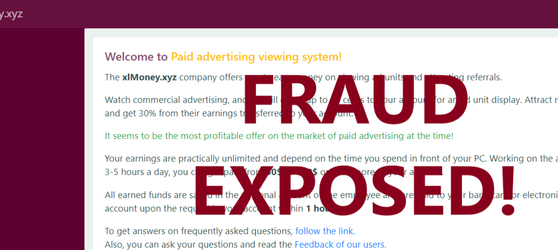 XlMoney.xyz review scam