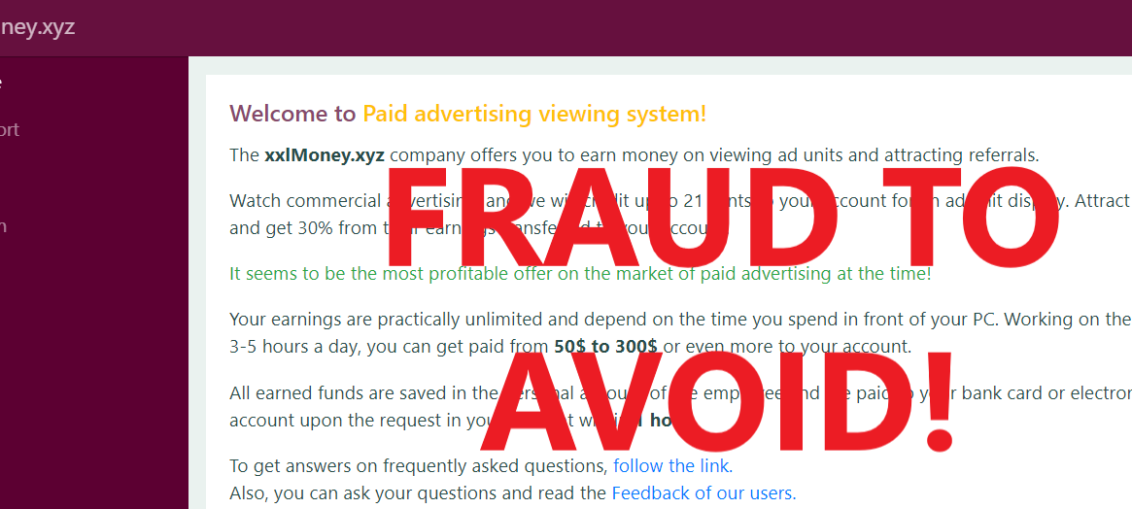 XxlMoney.xyz review scam