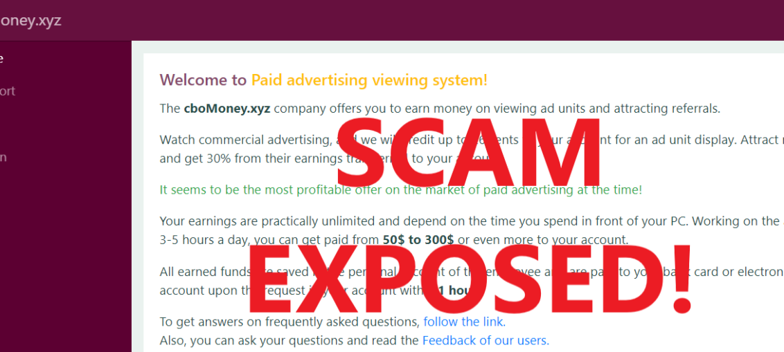 CboMoney.xyz review scam