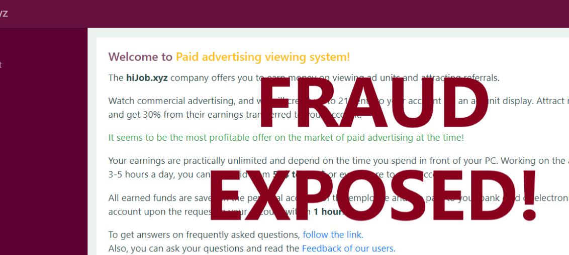 HiJob.xyz review scam