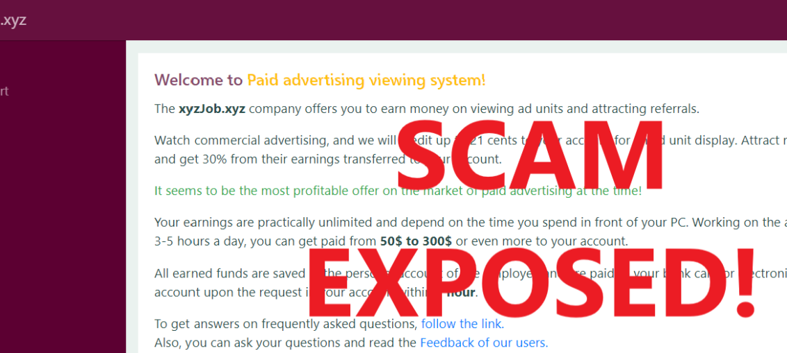 XyzJob.xyz review scam
