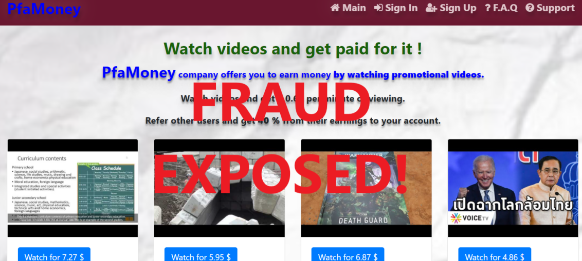 PfaMoney.xyz review scam