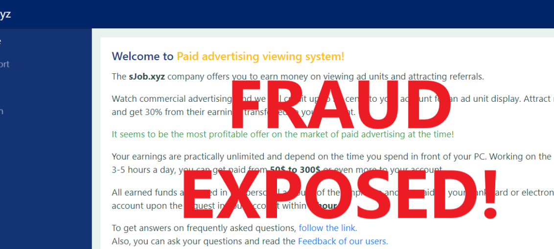 SJob.xyz review scam
