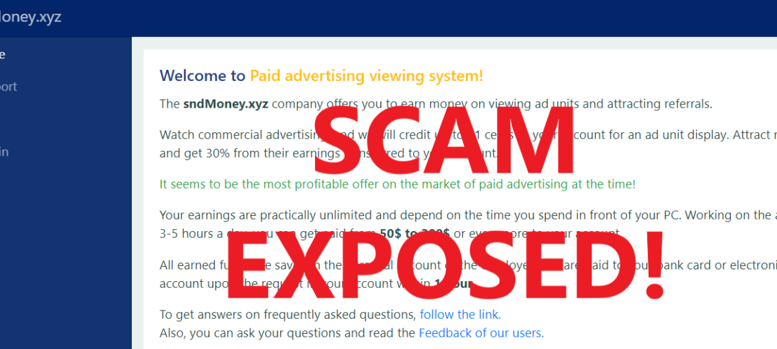 SndMoney.xyz review scam