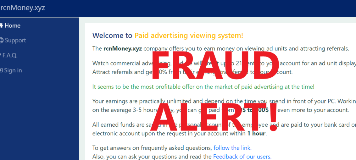 RcnMoney.xyz review scam