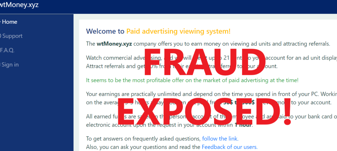 WtMoney.xyz review scam