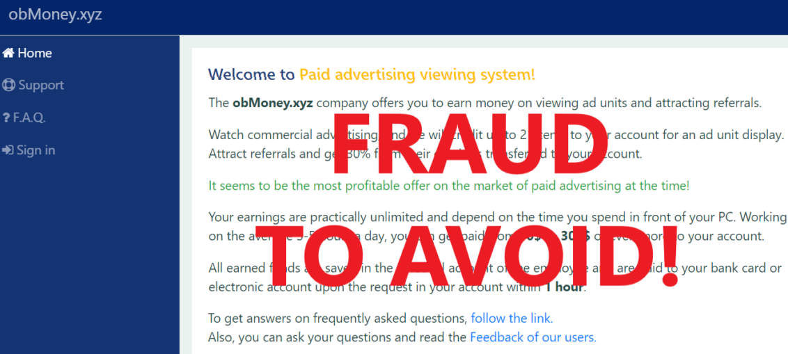 ObMoney.xyz review scam