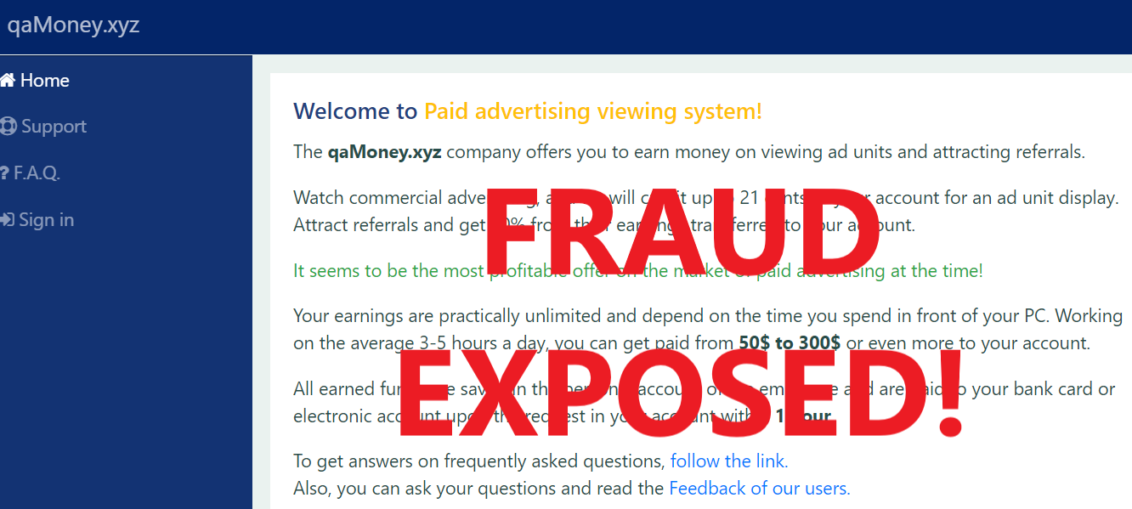 QaMoney.xyz review scam