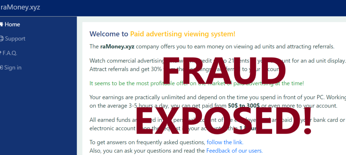 RaMoney.xyz review scam