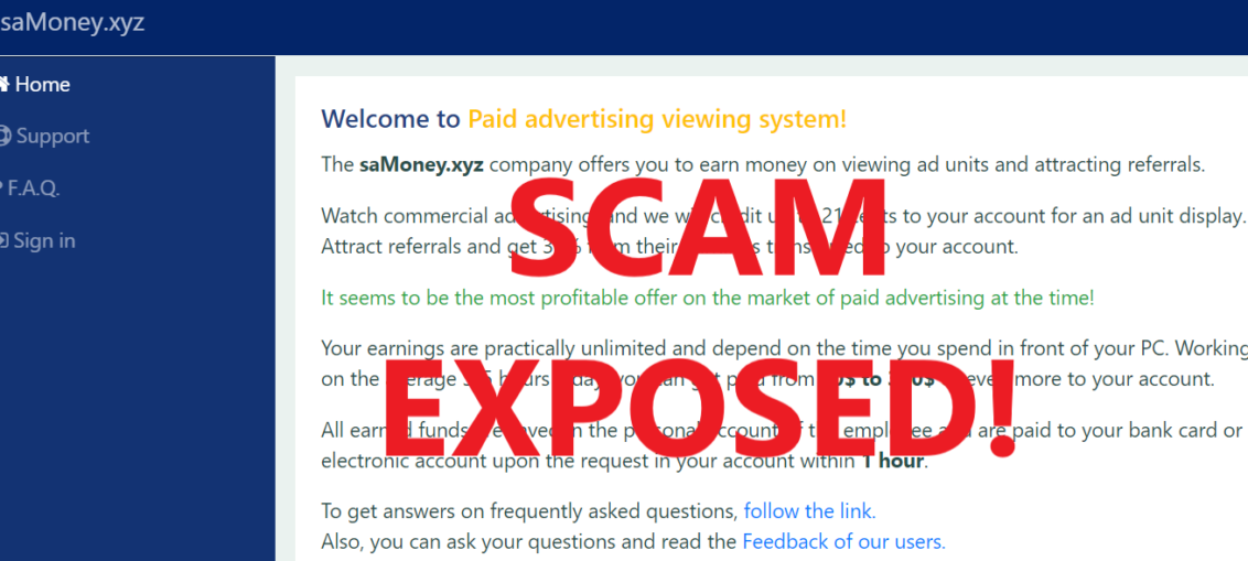 SaMoney.xyz review scam